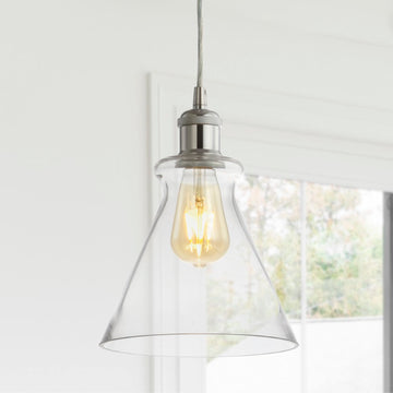 Goldwater 7.5" Adjustable Drop Metal/Glass LED Pendant - JONATHAN Y